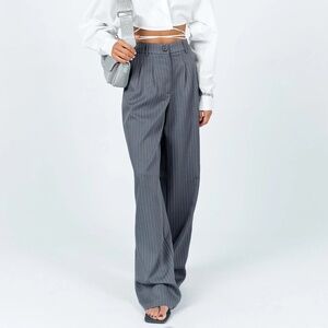 Princess Polly Archer Pants Pinstripe Grey
